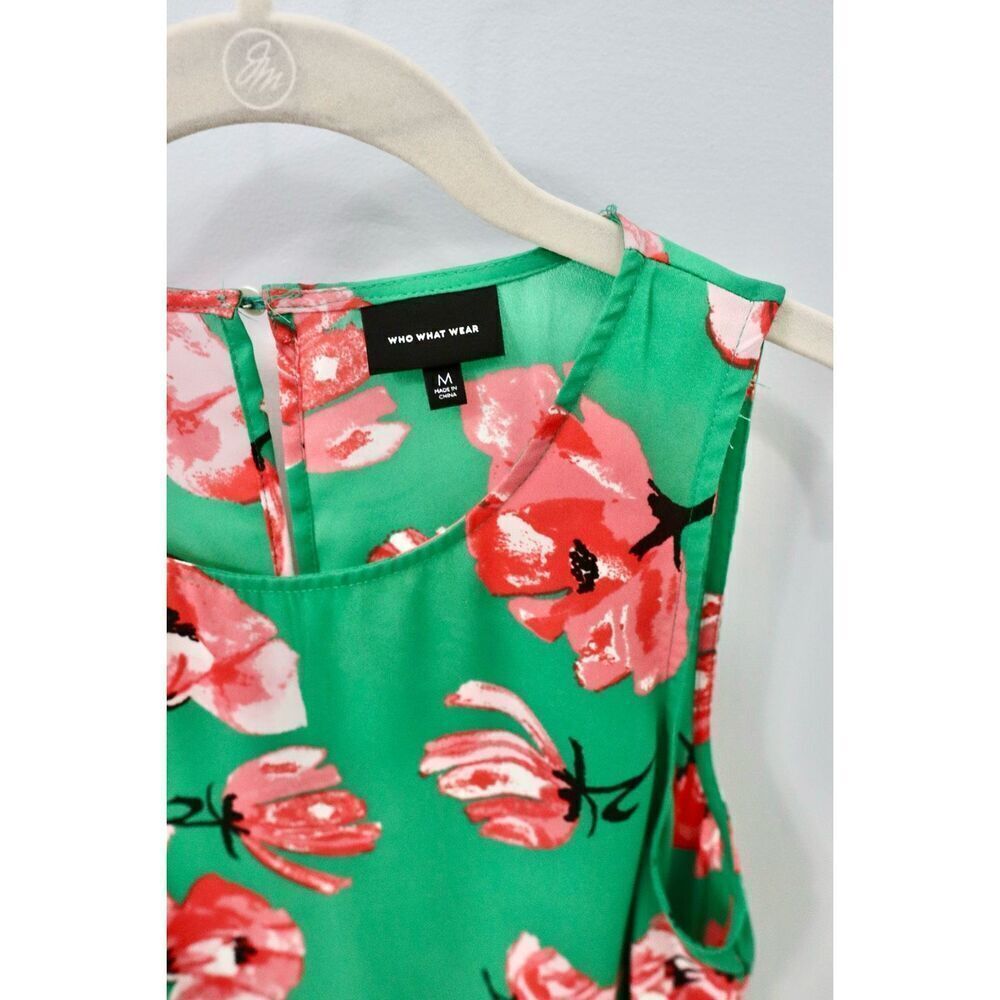 Who what wear green floral shell tank M - Picture 3 of 4